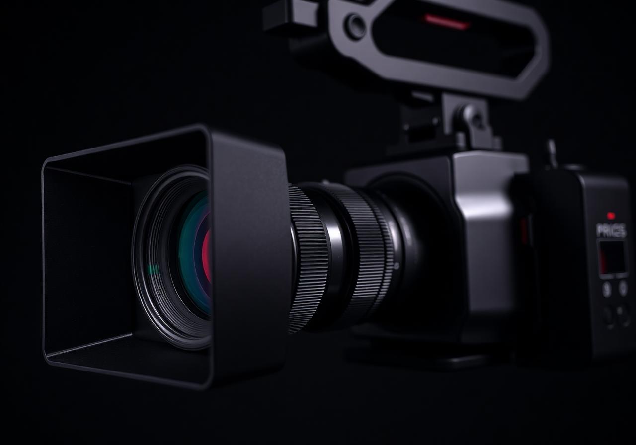 Câmera cinema com lente prime