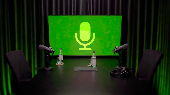 Estúdio com iluminação Verde